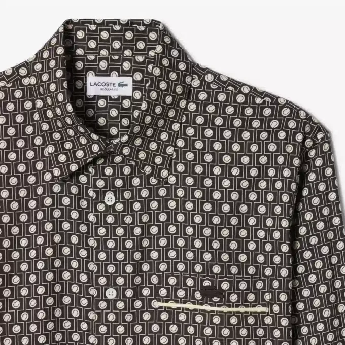Camisa de algodón estampada de corte regular