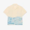 Camisa de cocodrilo a rayas de corte holgado