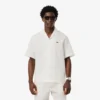 Camisa de corte holgado con textura de gofre para hombre