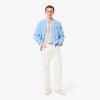 Camisa de cuadros elástica de corte entallado para hombre