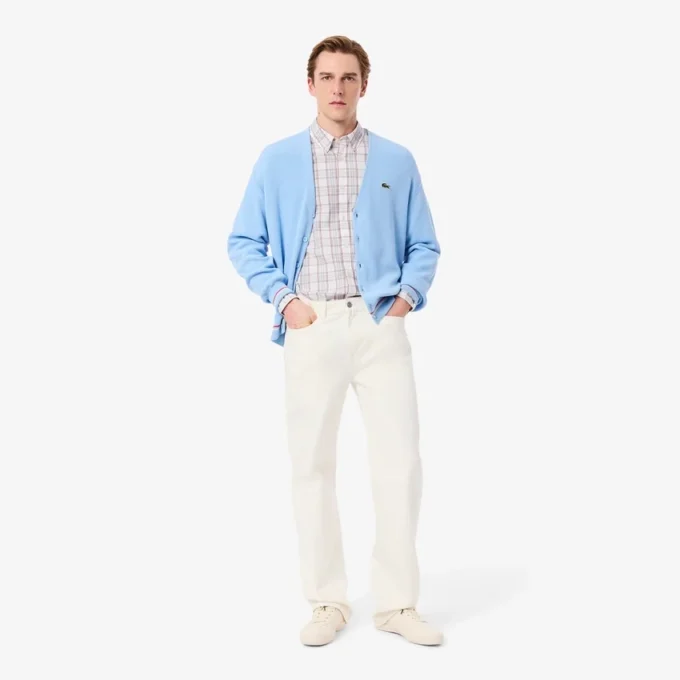 Camisa de cuadros elástica de corte entallado para hombre