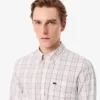 Camisa de cuadros elástica de corte entallado para hombre