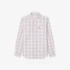 Camisa de cuadros elástica de corte entallado para hombre