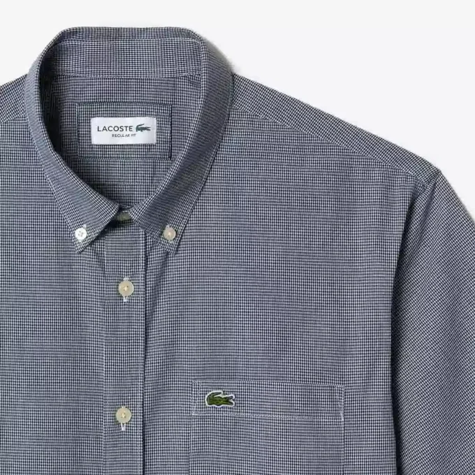 Camisa de cuadros vichy de manga corta y corte regular para hombre