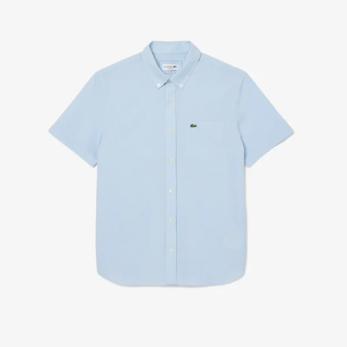 Camisa de cuadros vichy de manga corta y corte regular para hombre