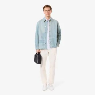 Camisa de denim con motivo paisajístico para hombre