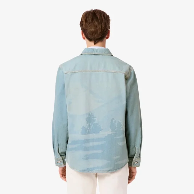 Camisa de denim con motivo paisajístico para hombre