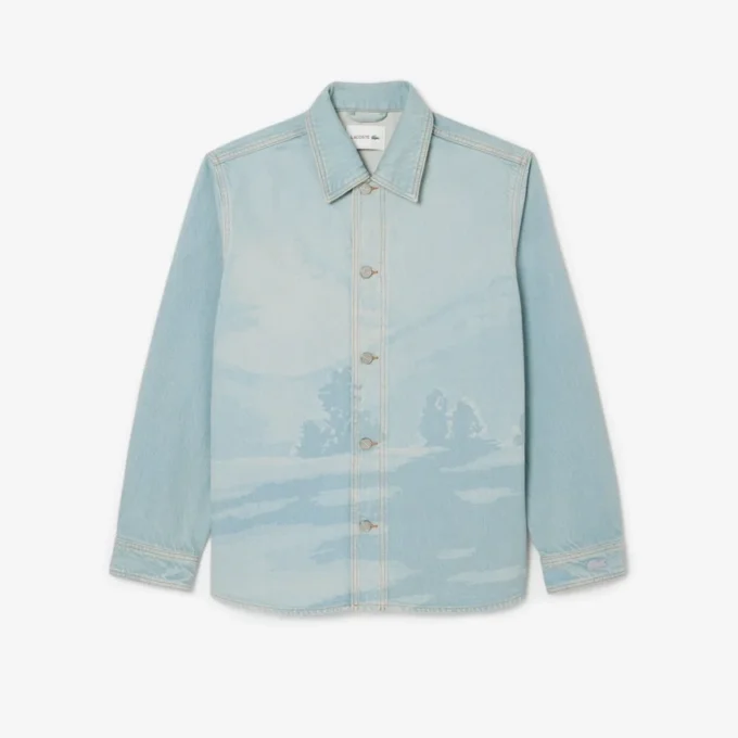Camisa de denim con motivo paisajístico para hombre