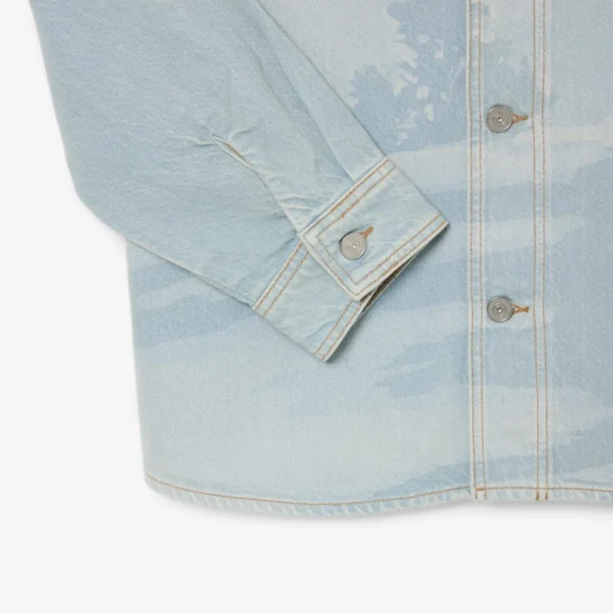 Camisa de denim con motivo paisajístico para hombre