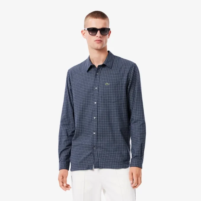 Camisa de franela a cuadros de corte regular para hombre