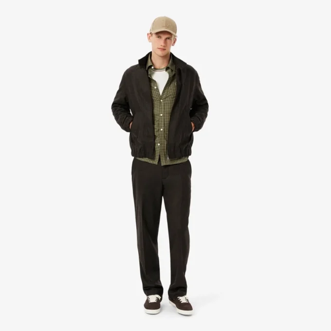 Camisa de franela a cuadros de corte regular para hombre