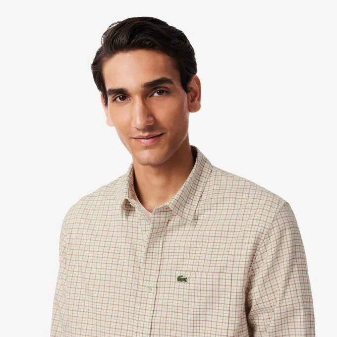 Camisa de franela a cuadros de corte regular para hombre