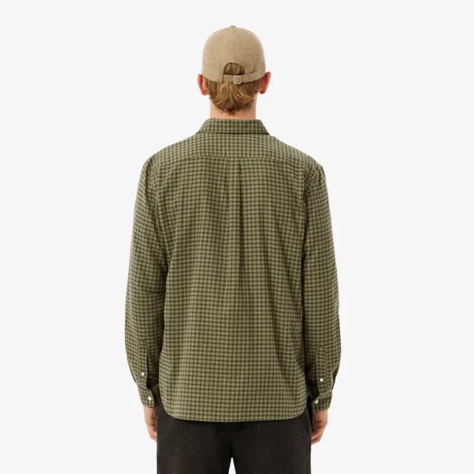 Camisa de franela a cuadros de corte regular para hombre