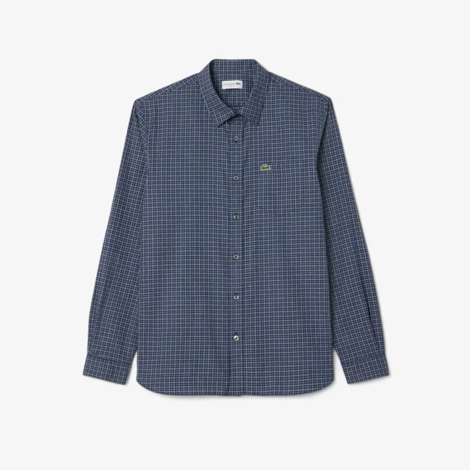 Camisa de franela a cuadros de corte regular para hombre