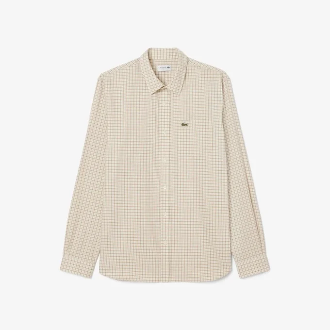 Camisa de franela a cuadros de corte regular para hombre