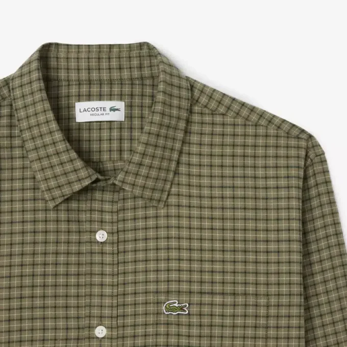 Camisa de franela a cuadros de corte regular para hombre
