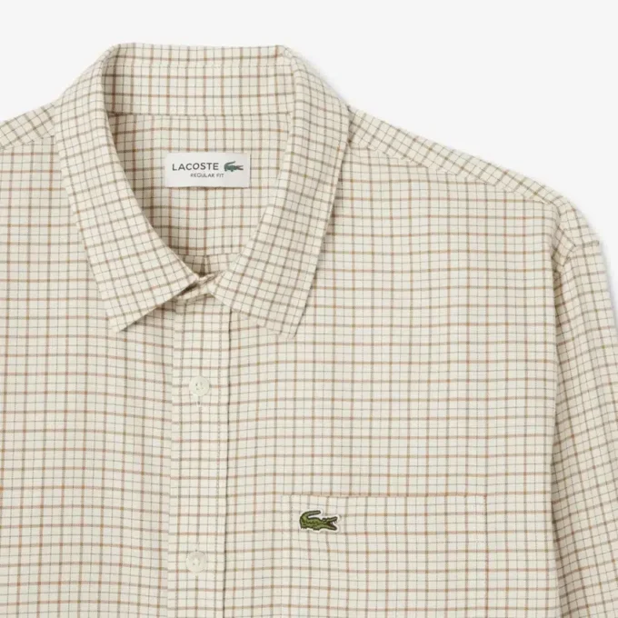 Camisa de franela a cuadros de corte regular para hombre