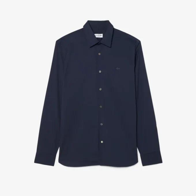 Camisa de hombre ajustada elástica con botones