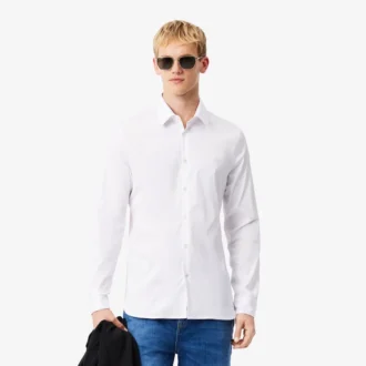 Camisa de hombre ajustada elástica con botones