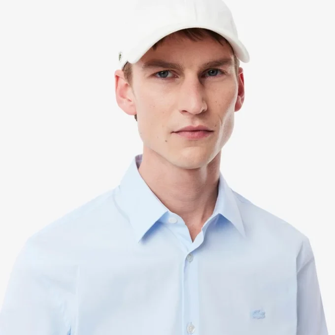 Camisa de hombre ajustada elástica con botones