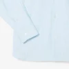 Camisa de hombre de corte entallado, a rayas y elástica, con botones