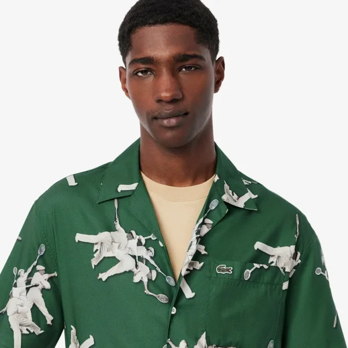 Camisa de hombre de corte holgado con estampado Rena de Lacoste