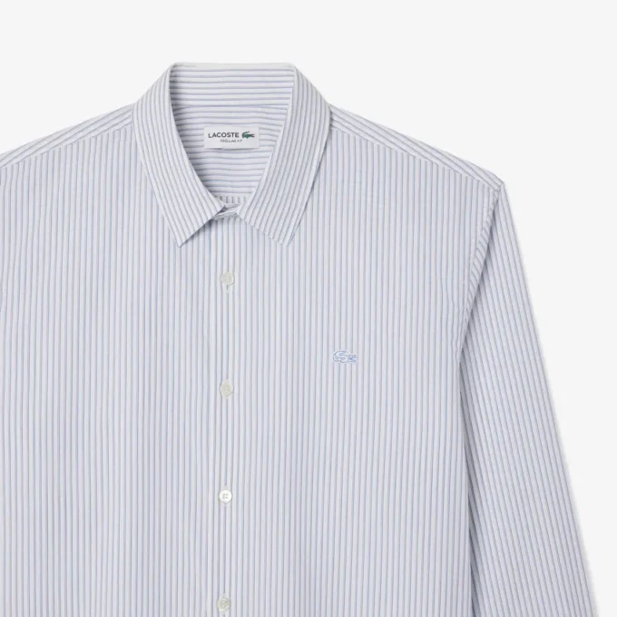 Camisa de hombre de corte regular a rayas con botones