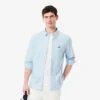 Camisa de hombre de corte regular con estampado de cuadros y tejido elástico