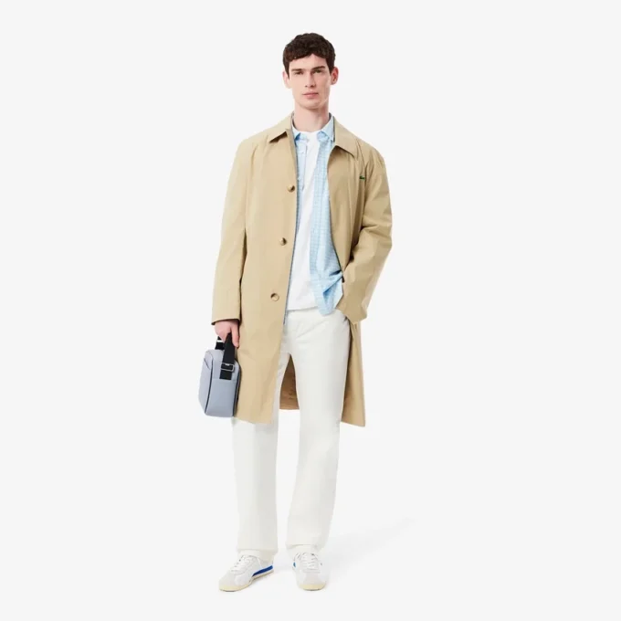 Camisa de hombre de corte regular con estampado de cuadros y tejido elástico