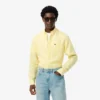 Camisa de lino a rayas de corte regular para hombre
