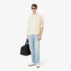 Camisa de lino a rayas de corte regular para hombre