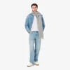 Camisa de lino a rayas de corte regular para hombre
