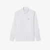 Camisa de lino a rayas de corte regular para hombre