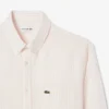 Camisa de lino a rayas de corte regular para hombre