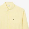 Camisa de lino a rayas de corte regular para hombre