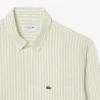 Camisa de lino a rayas de corte regular para hombre