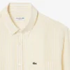 Camisa de lino a rayas de corte regular para hombre
