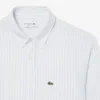Camisa de lino a rayas de corte regular para hombre