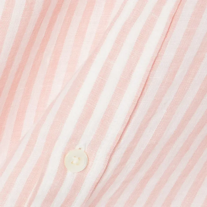 Camisa de lino a rayas de corte regular para hombre