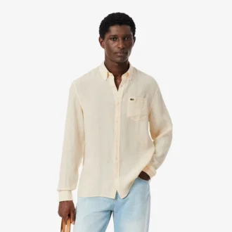 Camisa de lino de corte regular para hombre