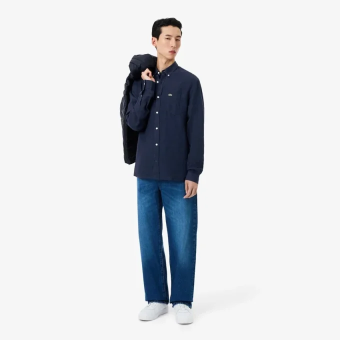 Camisa de lino de corte regular para hombre