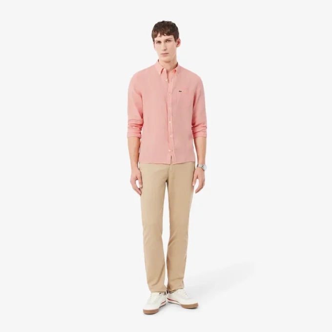 Camisa de lino de corte regular para hombre