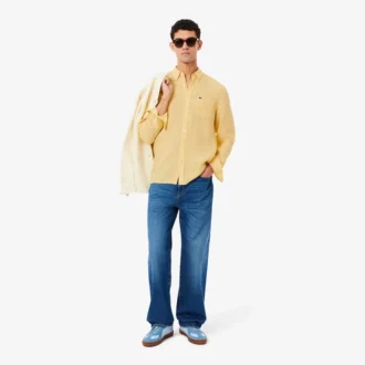 Camisa de lino de corte regular para hombre