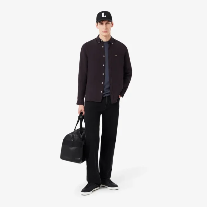 Camisa de lino de corte regular para hombre