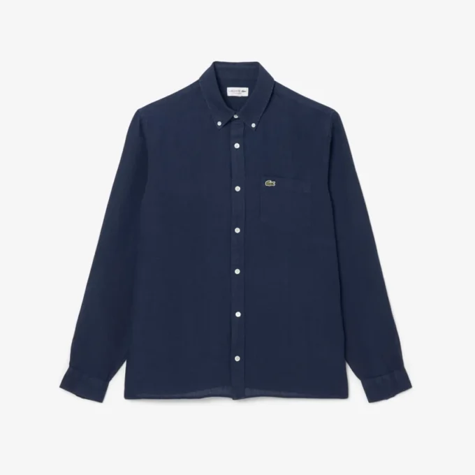 Camisa de lino de corte regular para hombre