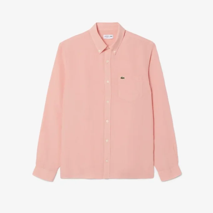 Camisa de lino de corte regular para hombre