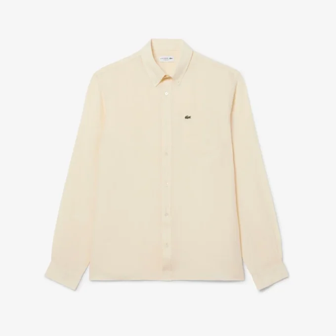 Camisa de lino de corte regular para hombre