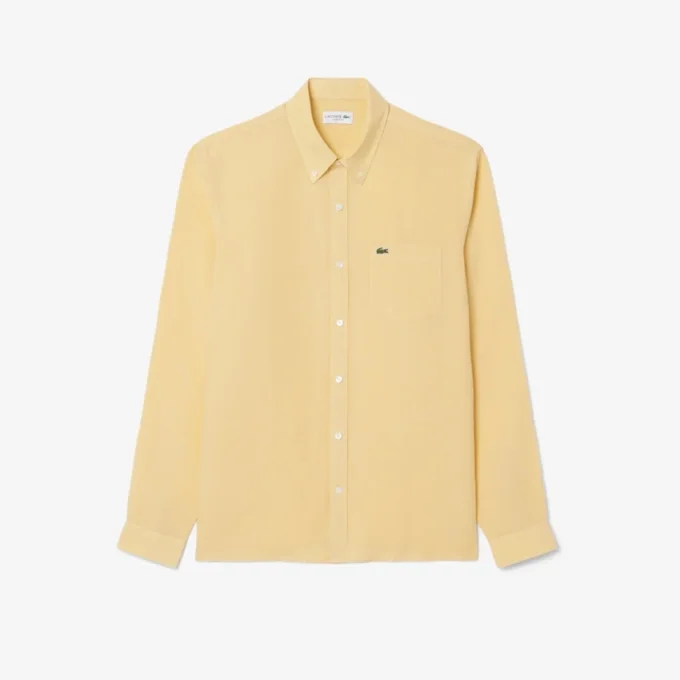 Camisa de lino de corte regular para hombre
