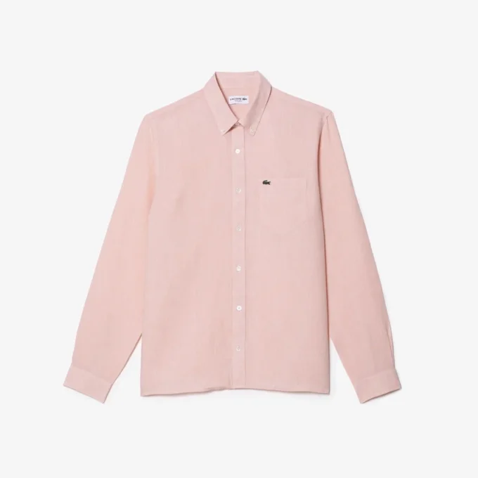 Camisa de lino de corte regular para hombre