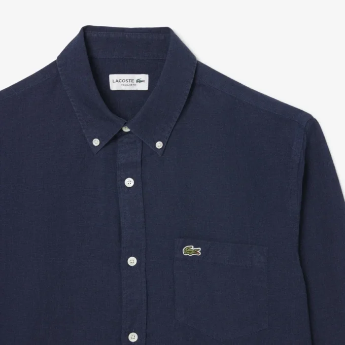 Camisa de lino de corte regular para hombre